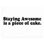 STAYING AWESOME IS A PIECE OF CAKE POSTCARD