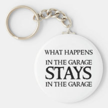 STAYS IN THE GARAGE KEYCHAIN