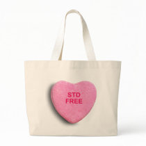 STD FREE CANDY HEART CANVAS BAGS