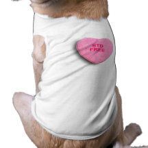 STD FREE CANDY HEART DOG TEE SHIRT