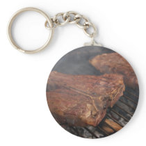 Steaks Grilling Barbecue Grills Meat Key Chain