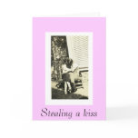 Stealing a kiss valentines day card