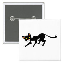 Stealthy Black & White Cat Pin