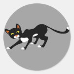 Stealthy Black & White Cat Sticker