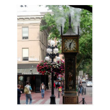 Steam Clock Gastown/Greetings From BC, Canada Post Cards