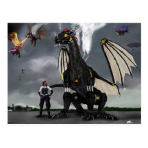 Steam Dragon Wars Postcard