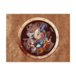 Steam Punk Space Chimp Portal Postcard