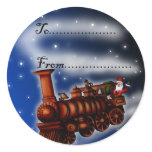 Steam Train Santa, gift tag stickers