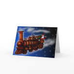 Steam Train Santa, greeting card