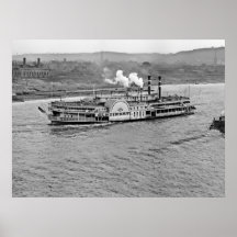 Steamboat 'Cincinnati' 1906 BW Poster