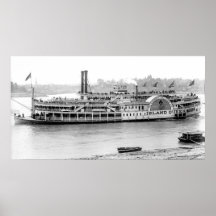 Steamboat 'Island Queen' 1906 BW Print