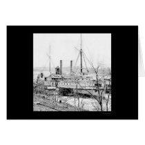 Steamer New York at Aiken's Landing 1865 Greeting Cards