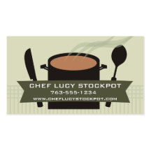 steaming cooking pot knife spoon chef business ... business card templates