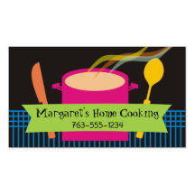 steaming soup stew knife spoon chef business cards