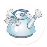 steaming tea pot kettle stickers