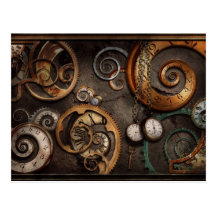 Steampunk - Abstract - Time is complicated Postcards