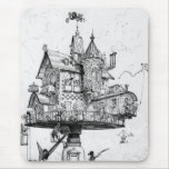 Steampunk Aerial House by Albert Robida Mousepad