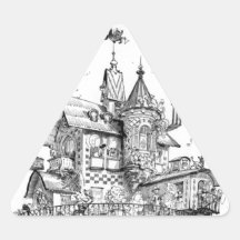 Steampunk Aerial House by Albert Robida Stickers