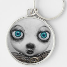 steampunk art doll keychain
