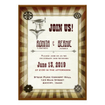 Steampunk aviator wedding template invitations