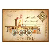 Steampunk Birthday Party Invite