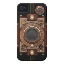 Steampunk Camera #1B (Black) iPhone 4 Cases