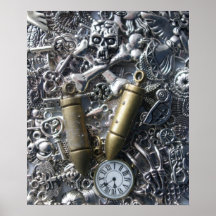 Steampunk charms print