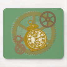 Steampunk Clock and Gears Mousepads
