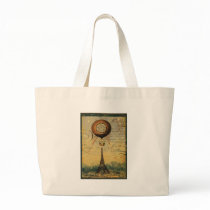 Steampunk Eiffel Tower & Hot Air Balloon Tote Bag