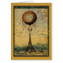 Steampunk Eiffel Tower & Hot Air Balloon cards