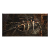 Steampunk - Electrical - Frayed Connections Photo Greeting Card