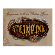 Steampunk Engineers Gears Postcard