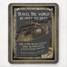 Steampunk Flying Machine Mousepad