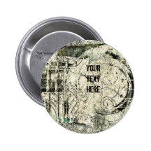 steampunk grunge paper button
