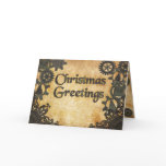 Steampunk Heavy Bronze Christmas cards