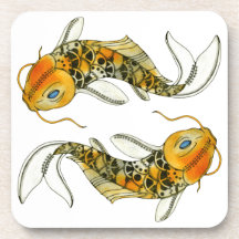 Steampunk Koi Drink Coaster