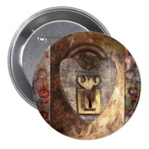 Steampunk - Locksmith - The key to my heart Pinback Button