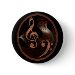 Steampunk Music Design Button pin