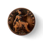 Steampunk Nostalgic 1901 British Penny Art Button