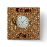 Steampunk Nostalgic Tempus Fugit (Time Flies) Pin