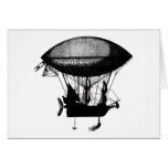 Steampunk pirate airship cards