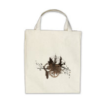 Steampunk pirate ship canvas bags