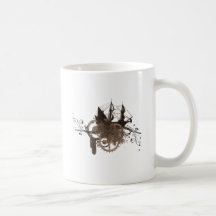 Steampunk pirate ship coffee mugs