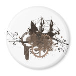 Steampunk pirate ship magnets