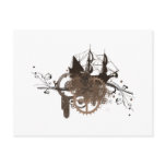 Steampunk pirate ship postcards