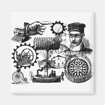 steampunk refrigerator magnets