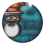 Steampunk Robo-Santa, gift tag stickers