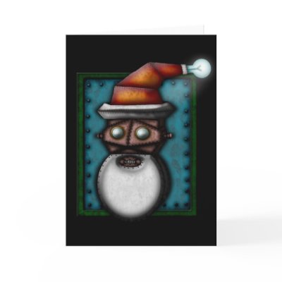Steampunk Robo-Santa, greeting card by kasei_lee