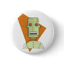 Steampunk Robot Button