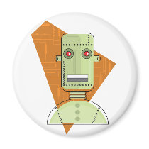 Steampunk Robot Refrigerator Magnet